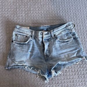 Levi’s 501 distressed denim shorts. Size 27.